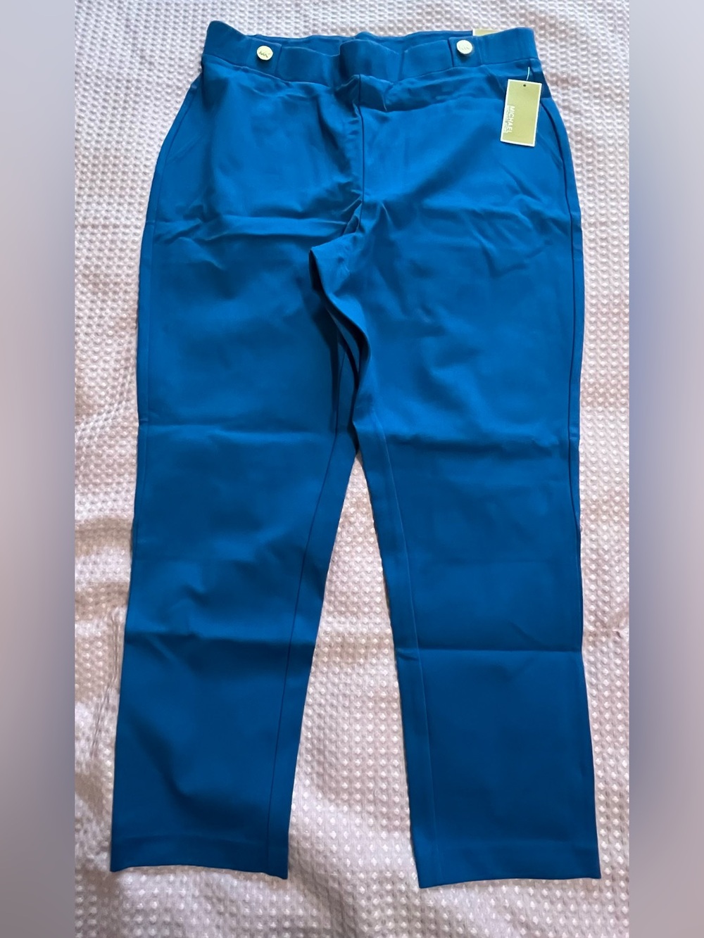 Michael Kors Teal Pants with Gold Logo Accent